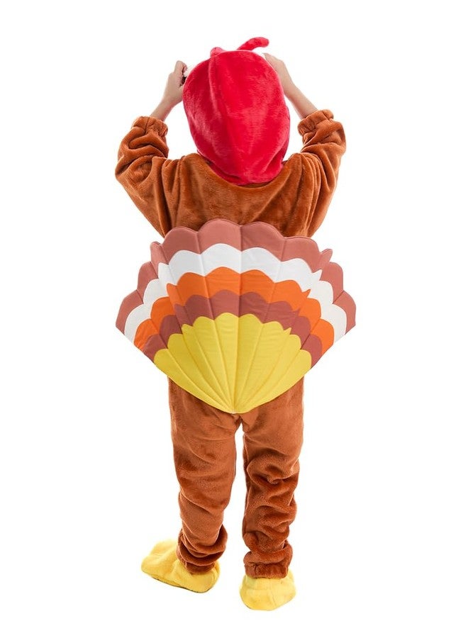 HSCTEK Toddler Turkey Costume, Baby Turkey Cosplay Infant Boys Girls, Newborn Thanksgiving Onesie Costume 2-3T Orange - Image 5